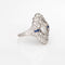 Bague Art déco - Bague navette flèche diamants et saphirs en platine 58 Facettes G14024