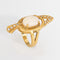 Bague 49 Bague cocktail abstraite vintage années 1970 en or jaune 18 carats, opale et diamants 58 Facettes G14014