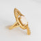 Bague 49 Bague cocktail abstraite vintage années 1970 en or jaune 18 carats, opale et diamants 58 Facettes G14014