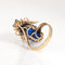 Bague 52 Bague insecte vintage en or jaune 14k avec diamants, sodalite et rubis 58 Facettes G13998