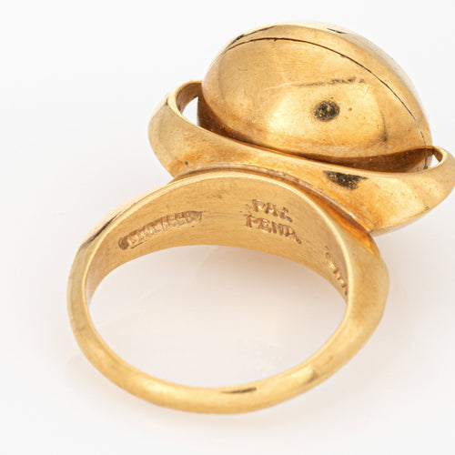 Bague 49 A Castelo - Bague spinner cinétique vintage en or jaune 18 carats et diamant 58 Facettes G14028