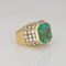 Bague 49 Bague vintage années 1980 émeraude colombienne et diamants en or jaune 18k 58 Facettes G14081