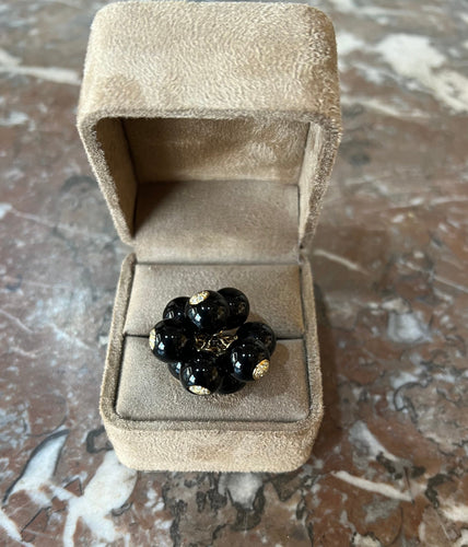 Bague 56 Bague Grelots en or jaune 18 carats, onyx et diamants 58 Facettes B364