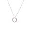 Collier Collier double cercle pavé de diamants en or gris 18 carats 58 Facettes C83