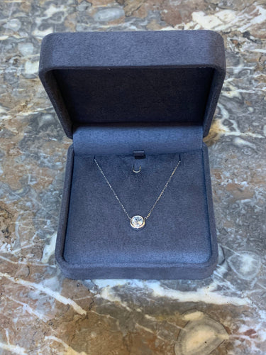 Collier Collier pendentif pneu - Diamant 1 carat en or gris 18 carats 58 Facettes C159
