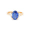 Bague 52 Bague saphir de Ceylan ovale non chauffé en or rose 18 carats et diamants 58 Facettes BSA100