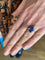Bague 52 Bague saphir de Ceylan ovale non chauffé en or rose 18 carats et diamants 58 Facettes BSA100