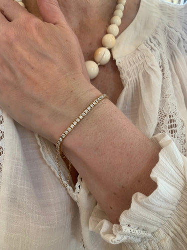 Bracelet Bracelet tennis en or rose et diamants 58 Facettes BRA69