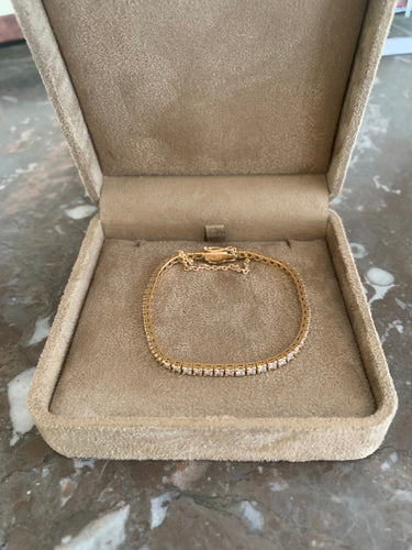 Bracelet Bracelet tennis en or rose et diamants 58 Facettes BRA69