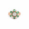 Bague 58 Bague marguerite en or jaune 18 carats avec émeraudes et diamants 58 Facettes B381