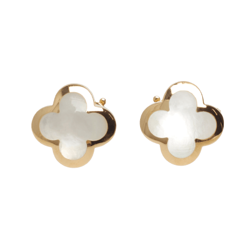 Van Cleef & Arpels Pure Alhambra - Boucles d'oreilles en or jaune et nacre