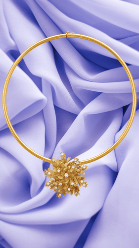 Broche Broche Chardon - Broche en or jaune 18 carats diamants 58 Facettes BRO71