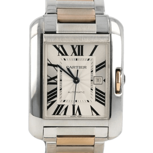 Cartier Tank Anglaise - Montre en or rose et acier 58 Facettes MT47473
