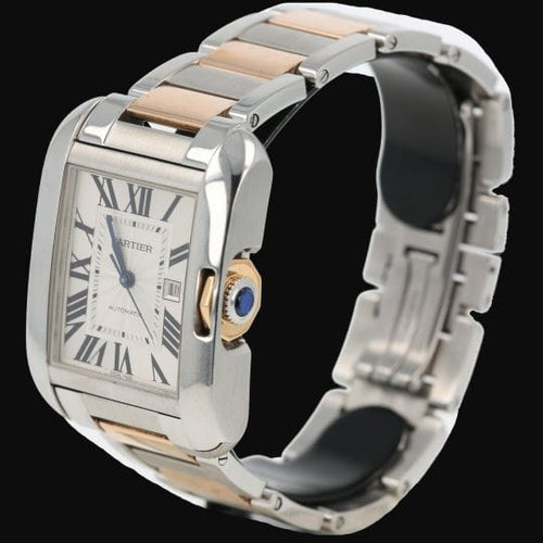 Cartier Tank Anglaise - Montre en or rose et acier 58 Facettes MT47473