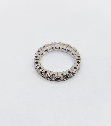 46 Alliance américaine Art déco en or blanc 18k et diamants 58 Facettes A07657