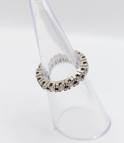 46 Alliance américaine Art déco en or blanc 18k et diamants 58 Facettes A07657