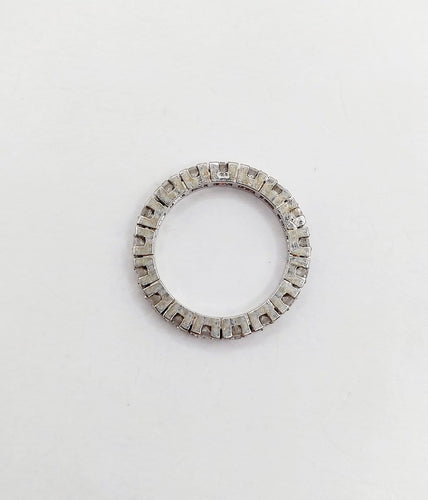 46 Alliance américaine Art déco en or blanc 18k et diamants 58 Facettes A07657