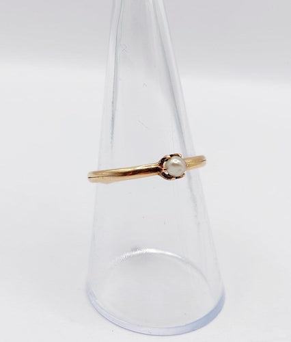 54 Bague antique Gimmel en or rose 18k et perle 58 Facettes A07623