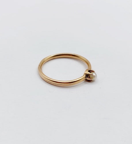 54 Bague antique Gimmel en or rose 18k et perle 58 Facettes A07623