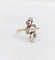 51 Bague fleur Art nouveau en or 18k, platine, perles et diamants 58 Facettes A07565