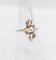 51 Bague fleur Art nouveau en or 18k, platine, perles et diamants 58 Facettes A07565
