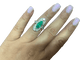 Bague baroque en or blanc avec émeraude colombienne et diamants