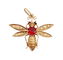 Pendentif abeille victorien en or rose, grenat et perles