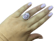 Bague halo en or blanc, kunzite et diamants