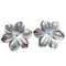 Boucles d'oreilles fleurs en or blanc, nacre et saphirs 58 Facettes T290PI132