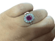 Bague en or blanc avec rubis et diamant