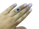 Bague pavée en or blanc avec rubis thaï et diamants