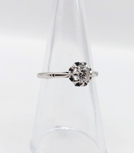 Bague 52.5 Bague solitaire Art déco en platine, diamant 0,35 ct 58 Facettes A07439
