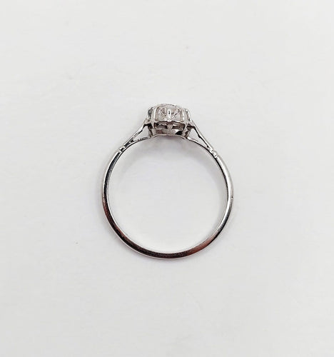 Bague 52.5 Bague solitaire Art déco en platine, diamant 0,35 ct 58 Facettes A07439