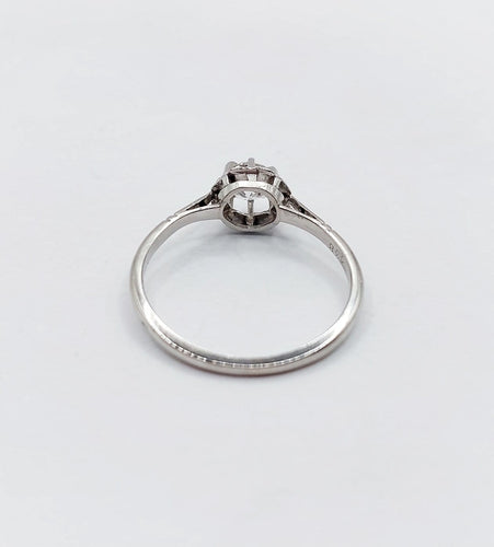 Bague 52.5 Bague solitaire Art déco en platine, diamant 0,35 ct 58 Facettes A07439
