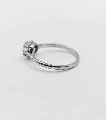 Bague 52.5 Bague solitaire Art déco en platine, diamant 0,35 ct 58 Facettes A07439
