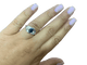 Art déco - Bague en or blanc, saphir de Ceylan et diamants