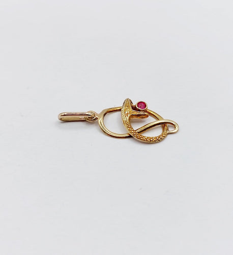 Pendentif serpent antique en or 18k et rubis 58 Facettes A07581