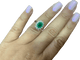 51.5 Bague halo en or blanc avec émeraude ovale et diamants 58 Facettes BA 500