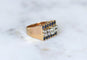 53 Tank - Bague en or rose, platine, diamant coussin et saphirs 58 Facettes