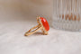 47 Bague cabochon en or jaune et corail 58 Facettes Ref2799