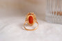47 Bague cabochon en or jaune et corail 58 Facettes Ref2799
