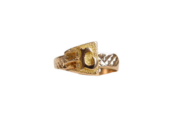 Bague 51 Bague ceinture ciselée en or jaune 18 carats 58 Facettes Ref 2624