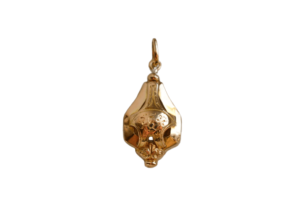 Napoléon III - Pendentif floral en or jaune 18 carats