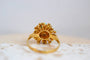 51 Bague fleur en or jaune et turquoises 58 Facettes 3238
