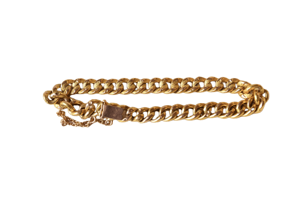 Bracelet maille gourmette creuse en or jaune