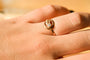 Bague 54 Bague Art nouveau en or jaune 14 carats avec oxyde 58 Facettes 3601