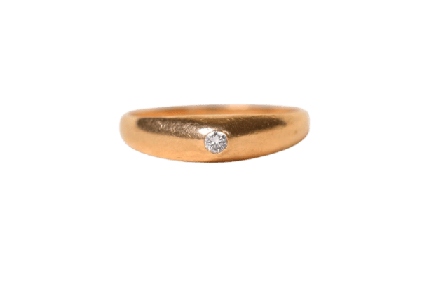Bague 57 Bague jonc en or jaune 18 carats et diamant 58 Facettes 3569