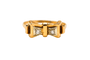 Bague 54 Bague nœud en or jaune 18 carats sertie d’oxyde 58 Facettes 3803