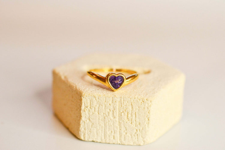 50 Bague cœur en or jaune 18 carats et scapolite 58 Facettes 3692