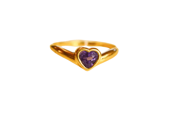 Bague 50 Bague cœur en or jaune 18 carats et scapolite 58 Facettes 3692